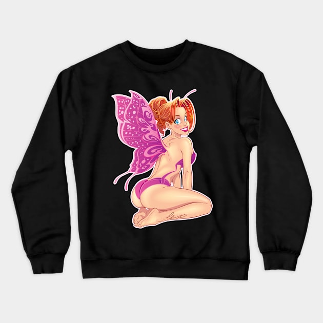 Pink Fairy Crewneck Sweatshirt by Eliaschatzoudis